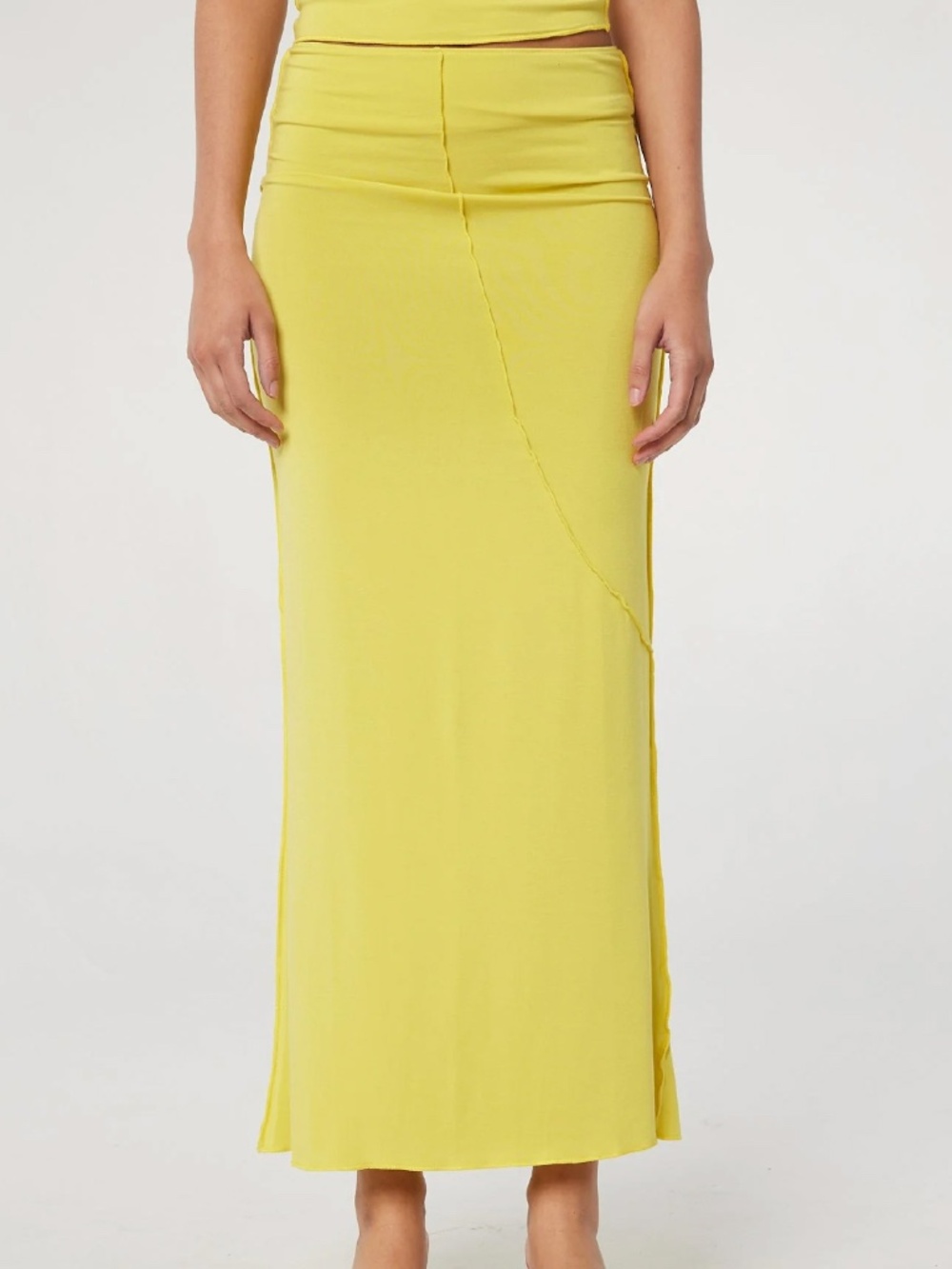 The Line By K Vana Electric Yellow Fitted Maxi Skirt